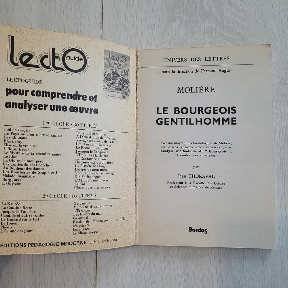 Moliere Le Bourgeois Gentilhomme Paperback Bordos French Play - Picture 2 of 4